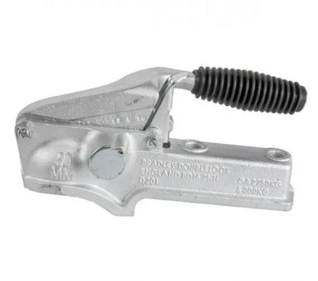 Bradley 750kg Hitch Coupling D201A - Cast Steel with Double Lock & Rubber Grip