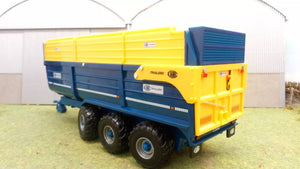 Britains 1:32 Scale Kane Tri-Axle Silage Trailer - Durable Halfpipe Silage Model Trailer
