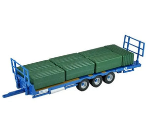 Britains Kane Bale Trailer Set Model - 1:32 Scale Three-Axle Bale Carrier with Straw Bales
