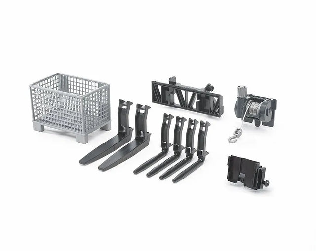 Bruder Box-Type Pallet, Winch, and Forks for Front Loader