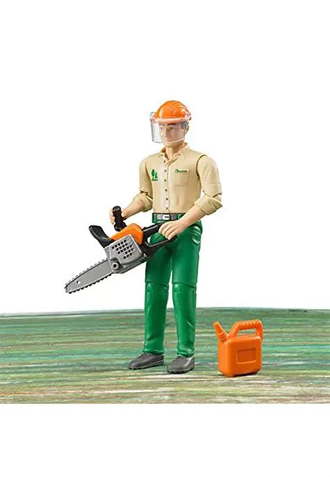 Bruder Forestry Worker with Accessories - 1:16 Scale Logging Figure