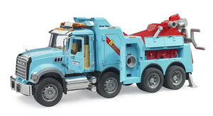 Bruder MACK Granite Recovery Truck with Light & Sound - Towing Vehicle with Working Winch