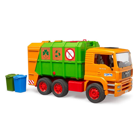 Bruder MAN Garbage Truck - 1:16 Scale Waste Collection Vehicle with Functional Bin Lifter