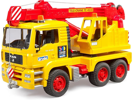 Bruder MAN TGA Crane Truck - 1:16 Construction Vehicle with 360° Rotating Crane & Tilt Cab