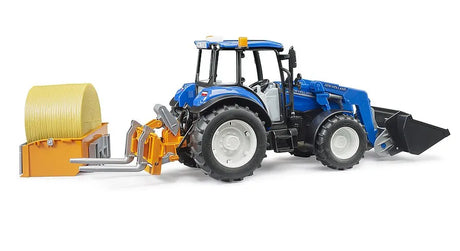 Bruder New Holland T5.120 Toy Tractor with Frontloader, Dump Box & Forks