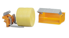 Bruder Tractor Transport Box with Single Bale Handler & Round Bale - Universal Rear Attachment