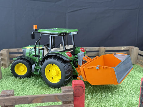 Bruder Tractor Transport Box with Single Bale Handler & Round Bale - Universal Rear Attachment