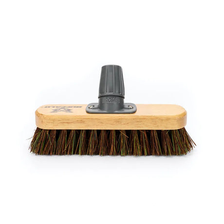 Buffalo 9" Deck Scrub Broom Head with Stiff Bassine Mix & Tuff-Lok Bracket