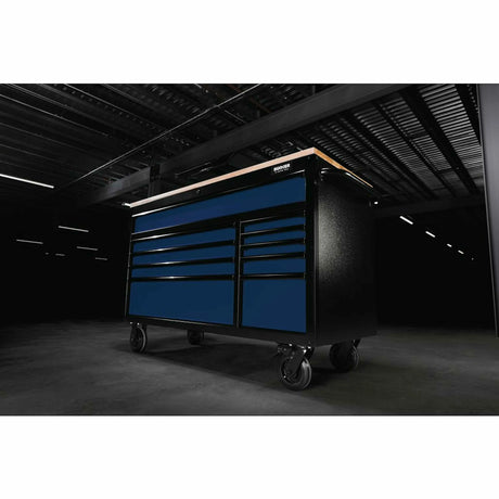 Bunker 10 Drawer Workbench Roller Tool Cabinet 56" Blue
