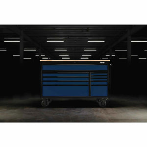 Bunker 10 Drawer Workbench Roller Tool Cabinet 56" Blue