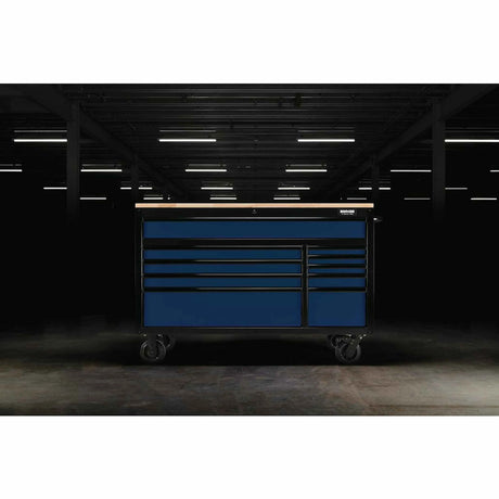 Bunker 10 Drawer Workbench Roller Tool Cabinet 56" Blue