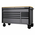 Bunker 10 Drawer Workbench Roller Tool Cabinet 56" Light Grey
