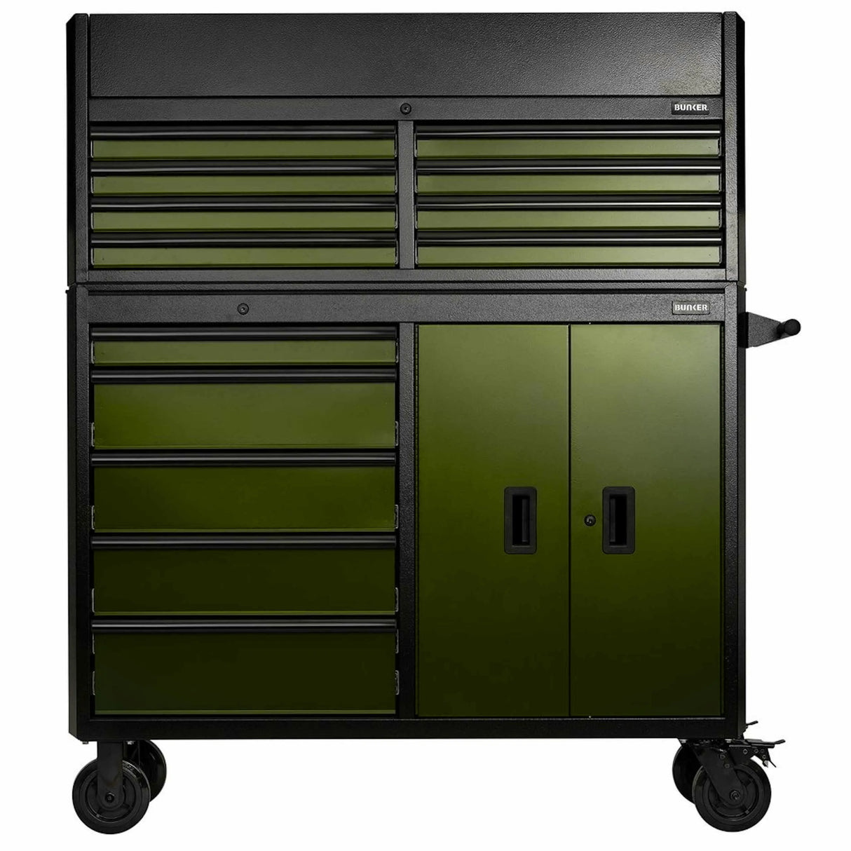 BUNKER 13 Drawer Combined Roller Cabinet and Tool Chest 52" Green