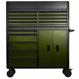 BUNKER 13 Drawer Combined Roller Cabinet and Tool Chest 52" Green
