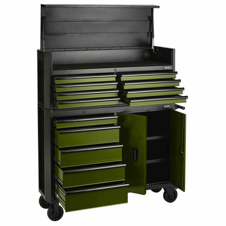 BUNKER 13 Drawer Combined Roller Cabinet and Tool Chest 52" Green