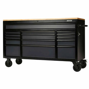 BUNKER 15 Drawer Workbench Roller Tool Cabinet 61" Grey