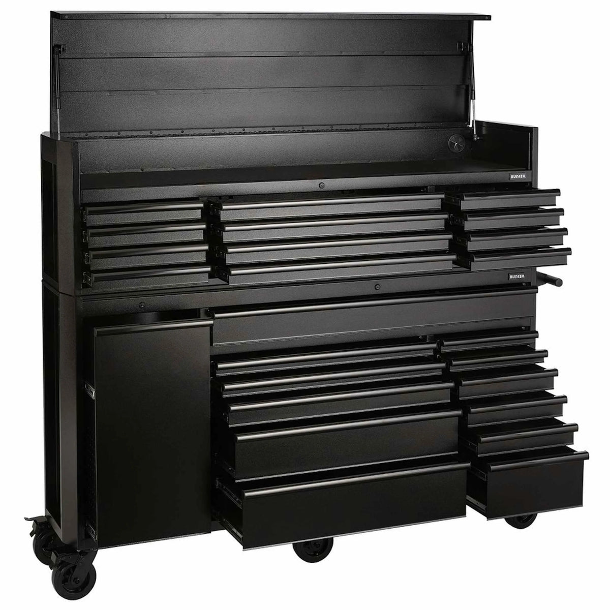 BUNKER 25 Drawer Combined Roller Cabinet and Tool Chest 72" Black
