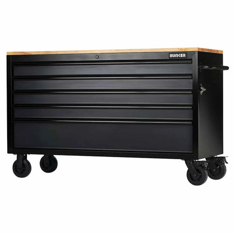 BUNKER 5 Drawer Workbench Roller Tool Cabinet 61" Grey