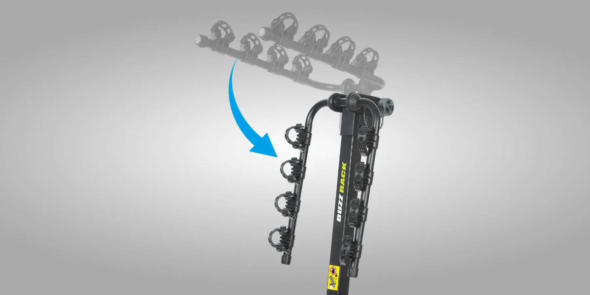 Buzzrack MOOSE 4 Bike Rack - Tow Ball Mounted Hang-On Carrier for 4 Bikes