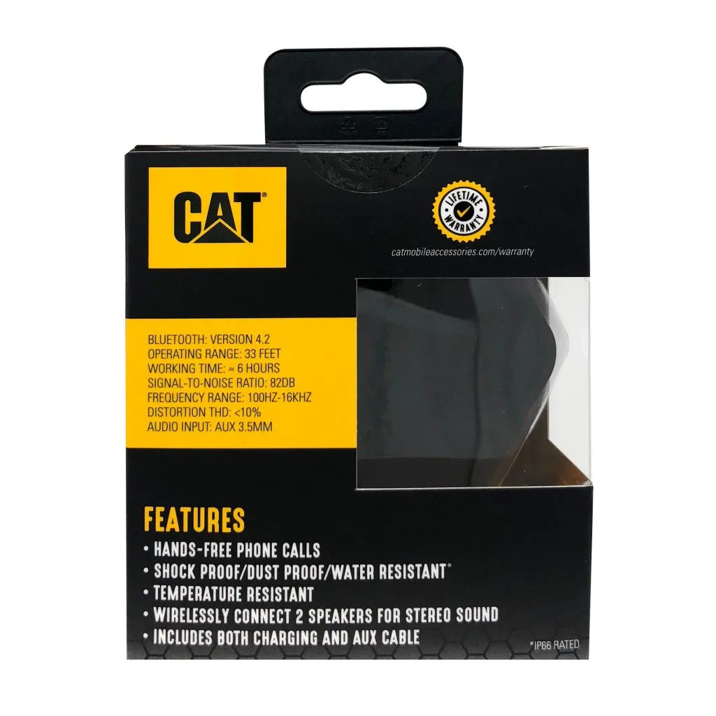 CAT Mini Portable Bluetooth Speaker - 3W, IP66 Water & Dust Resistant, TWS Enabled