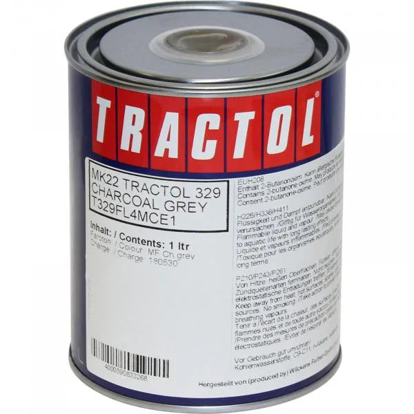 Tractol Paint MF Charcoal Grey - 1L, High Gloss Finish for Agricultural & Construction Equipment - MK22