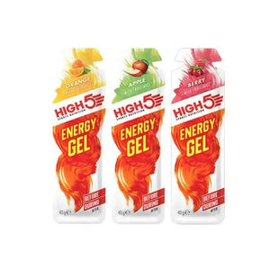 High5 Energy Gels – 23g Carbs, Natural Fruit Juice, Vegan-Friendly