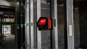 Milwaukee Alkaline Green Cross Line Laser CLL-C - 30m Range, Self-Levelling, Kitbox Included