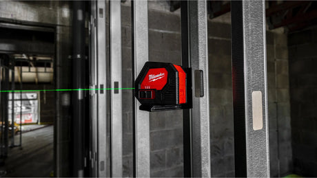 Milwaukee Alkaline Green Cross Line Laser CLL-C - 30m Range, Self-Levelling, Kitbox Included