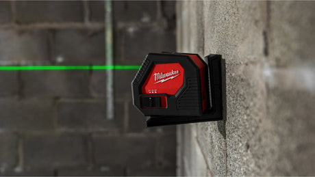 Milwaukee Alkaline Green Cross Line Laser CLL-C - 30m Range, Self-Levelling, Kitbox Included