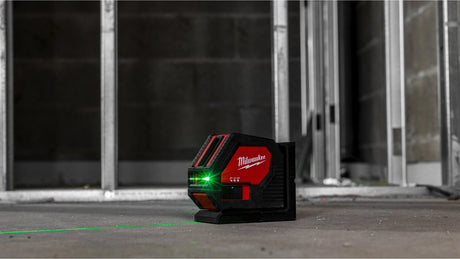 Milwaukee Alkaline Green Cross Line Laser CLL-C - 30m Range, Self-Levelling, Kitbox Included