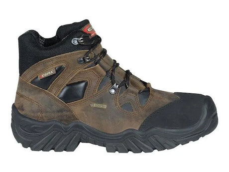 Cofra Safety Shoe Jackson Brown Suede High - S3 WR HRO Rated Safety Boot with Steel Toe and Gore-Tex® Lining