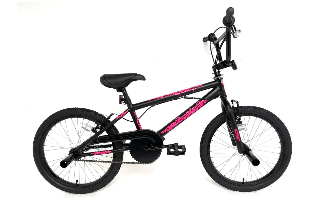 CRIME Freestyle 20" BMX Bike Black/Neon Pink