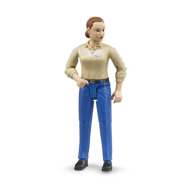 Bruder Woman with Light Skin Tone and Blue Trousers
