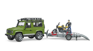Bruder Land Rover Defender, Trailer & Scrambler Ducati Full Throttle