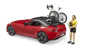 Bruder Roadster with Racing Bicycle and Cyclist