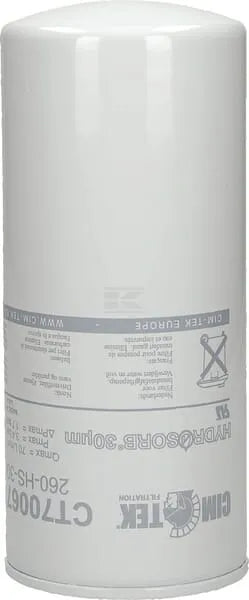 CT70067 Fuel Filter Element - 0.26L | Hydrosorb Filtration | 30µm | 1"-12 UNF