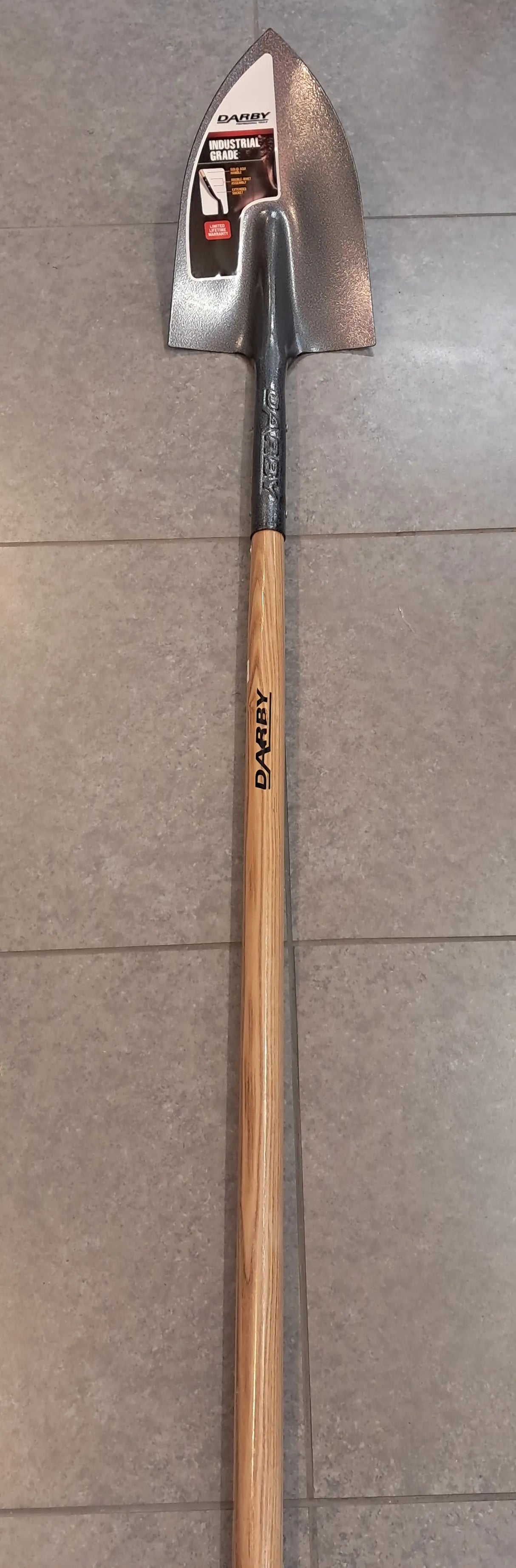 Darby Irish Shovel 4.5ft - Heavy Duty Ash Handle Shovel with Solid Steel Head