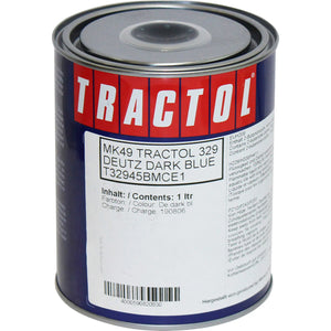 TRACTOL Deutz Dark Blue High Gloss Paint (T32745B) 1 Litre - Durable Finish for Agricultural & Construction Equipment - MK49