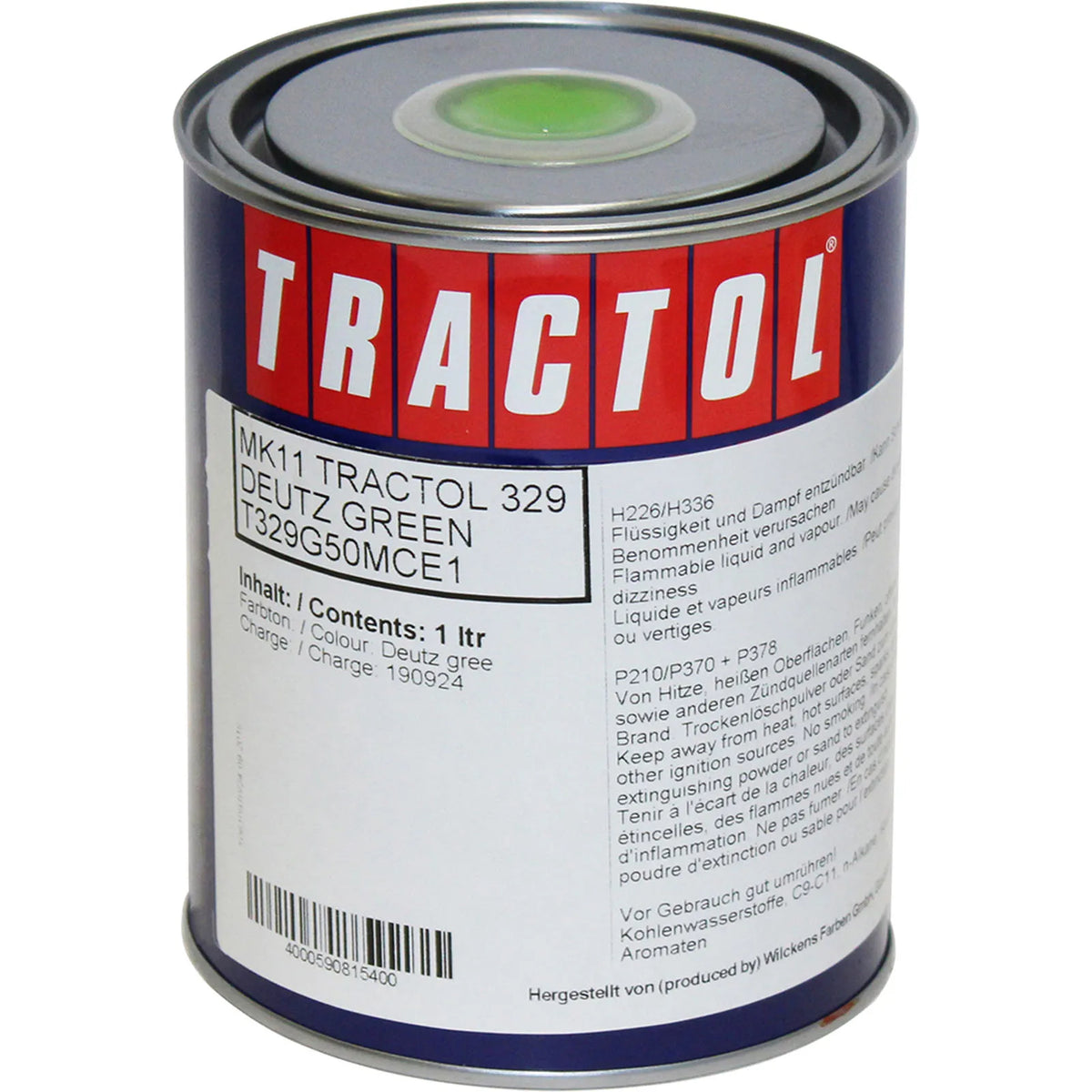 Deutz Green Paint - 1 Litre Tractol MK11 High Gloss Machinery Finish
