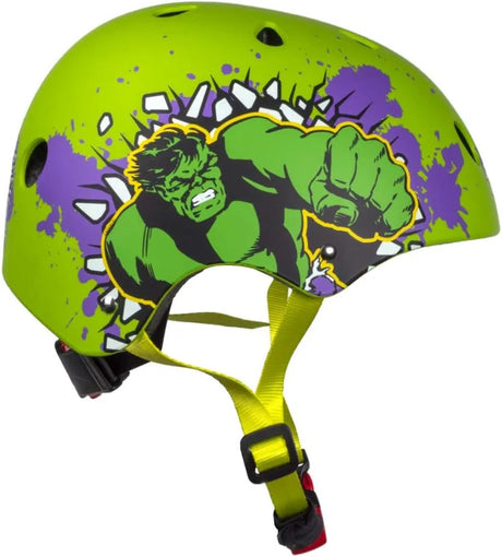 Disney Hulk Kids Skater Helmet | Multicolour Adjustable Cycling Helmet 52-56 cm