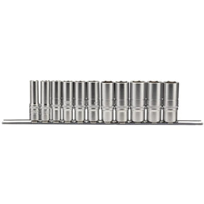 Draper 11 Piece Imperial socket set on a Metal Rail 3/8"Sq.