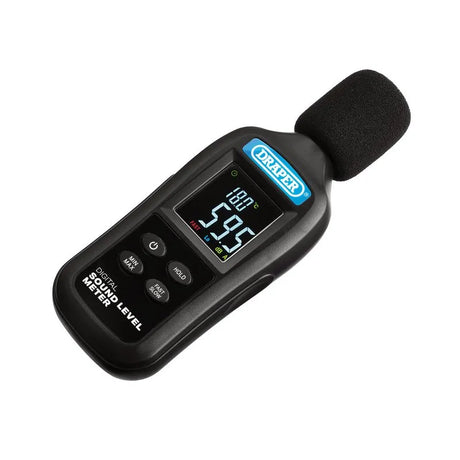 Draper 12442 Handheld Digital Sound Level Meter - 35-135dB with Temperature Display