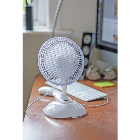Draper Clip-On Desk Fan, 6"/150mm
