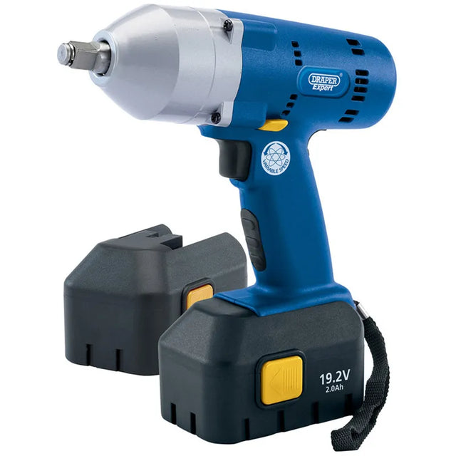 Draper 19.2V Cordless 1/2" Sq. Dr. Impact Wrench with Two Ni-Mh Batteries | High-Torque Draper Impact Gun