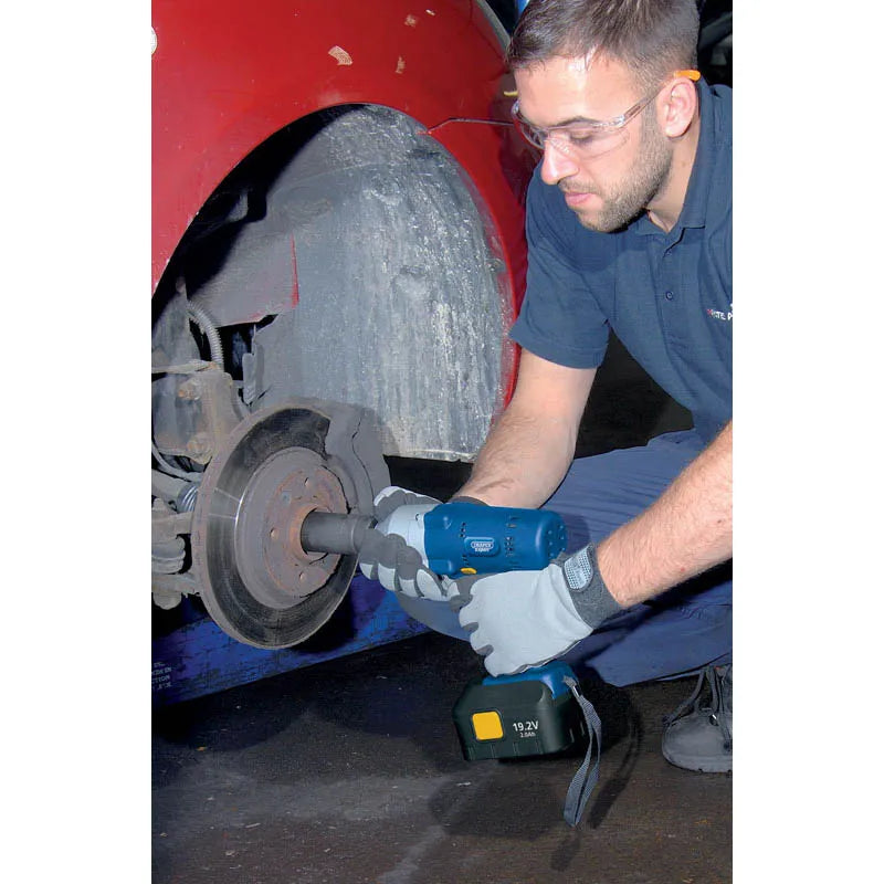 Draper 19.2V Cordless 1/2" Sq. Dr. Impact Wrench with Two Ni-Mh Batteries | High-Torque Draper Impact Gun