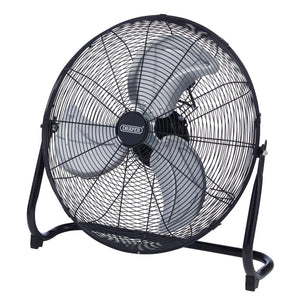 Draper 230V High-Velocity Floor Fan, 20"/500mm, 120W - 3-Speed Control and Tilt Function (70438)