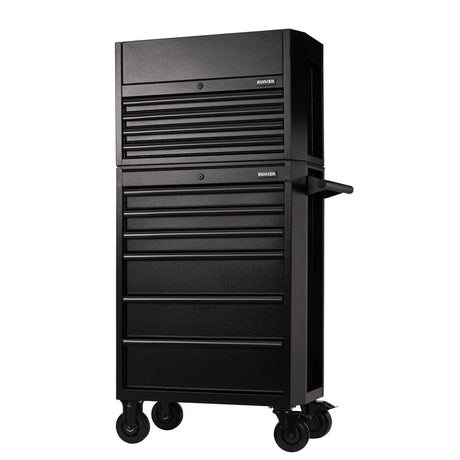 BUNKER 26" Combined Roller Cabinet and Tool Chest with 10 Drawers and Gas Strut Lid (24247)