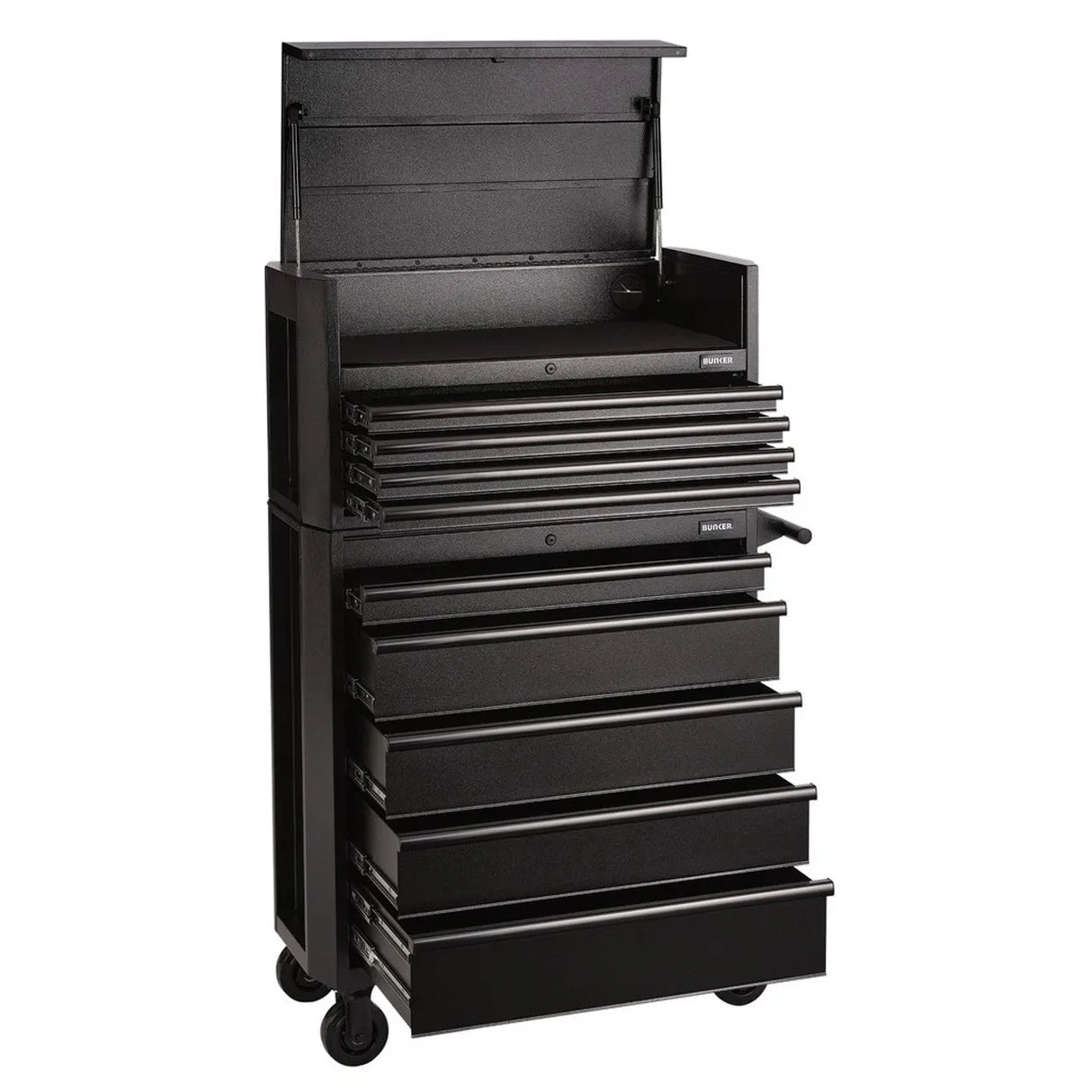 BUNKER 36" Combined Roller Cabinet and Tool Chest with 9 Drawers and Gas Strut Lid (24248)