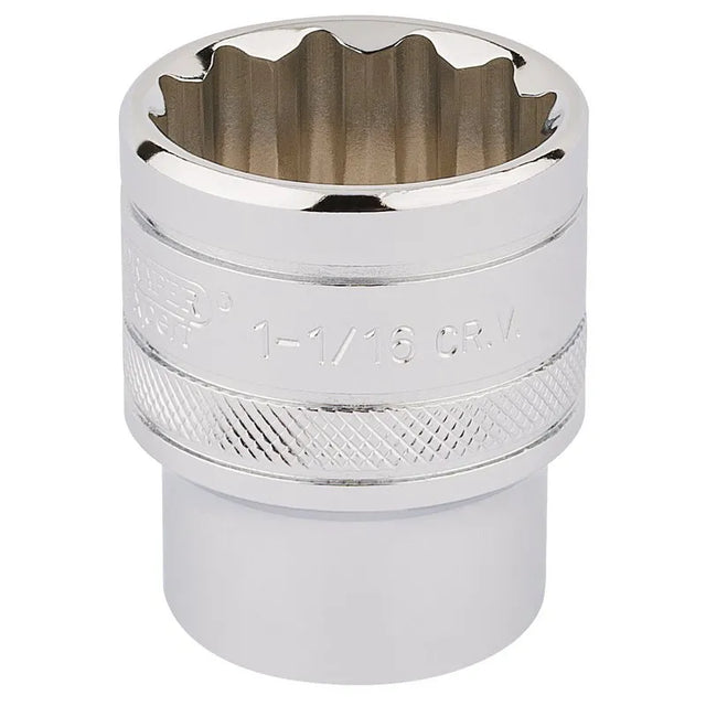 Draper Expert HI-TORQ® 12 Point Socket 1/2" Sq. Dr. 1 1/16" - Chrome Vanadium (33726)