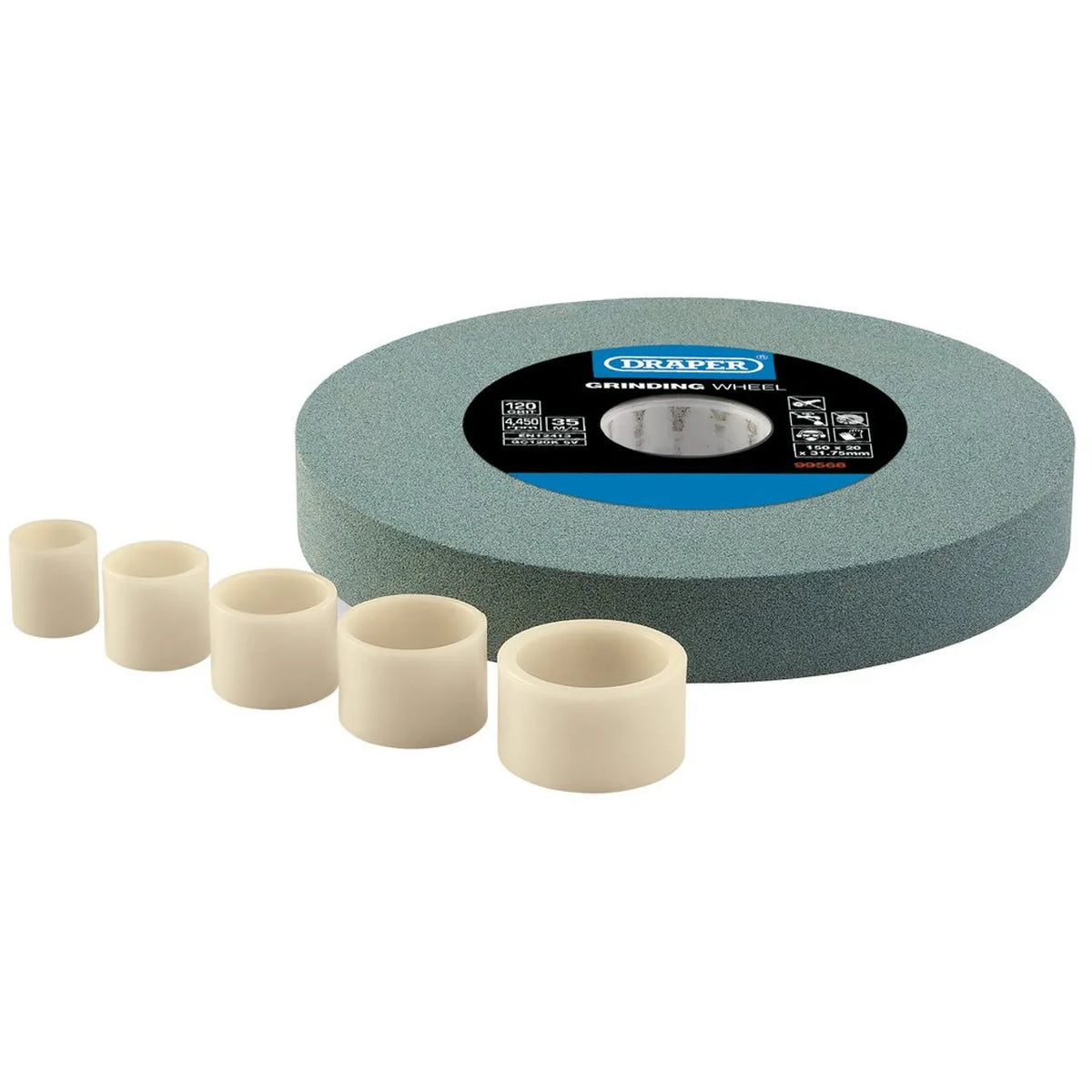 Draper Silicon Carbide Bench Grinding Wheel, 150 x 20mm, 120 Grit